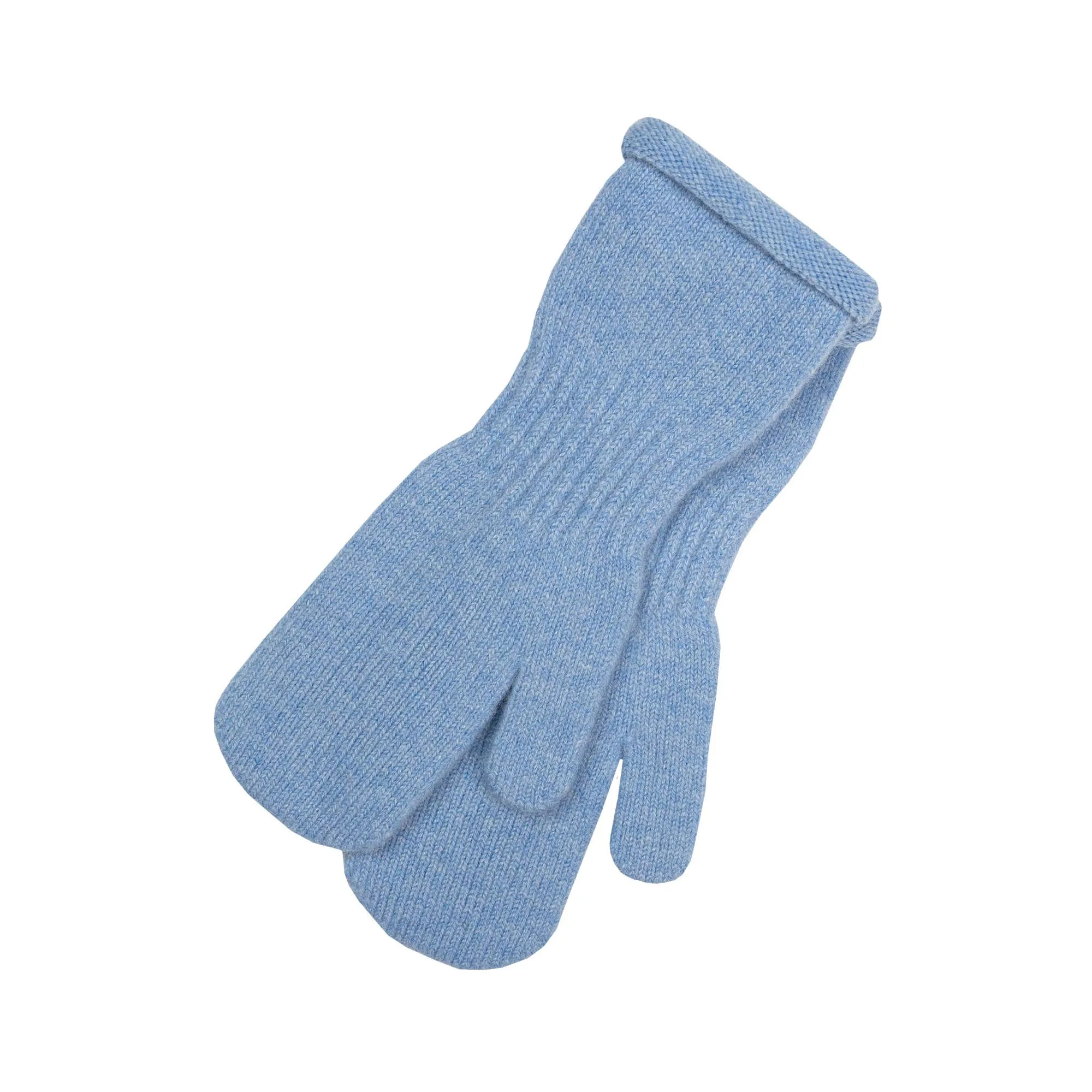 menique - Kids' Mittens Knitted Merino & Cashmere: 3-6 years / Light blue