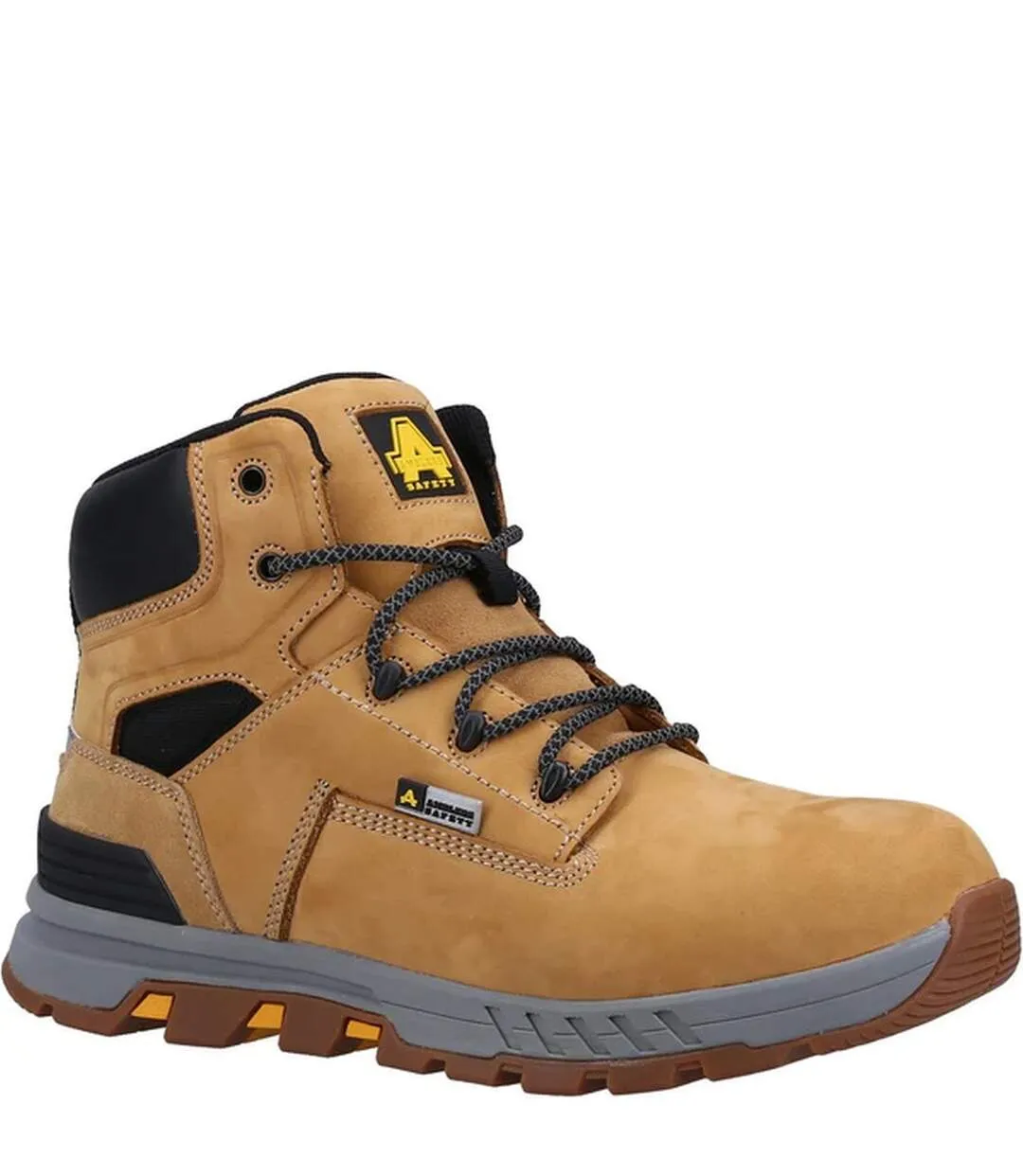 Mens as261 crane grain leather safety boots honey Amblers