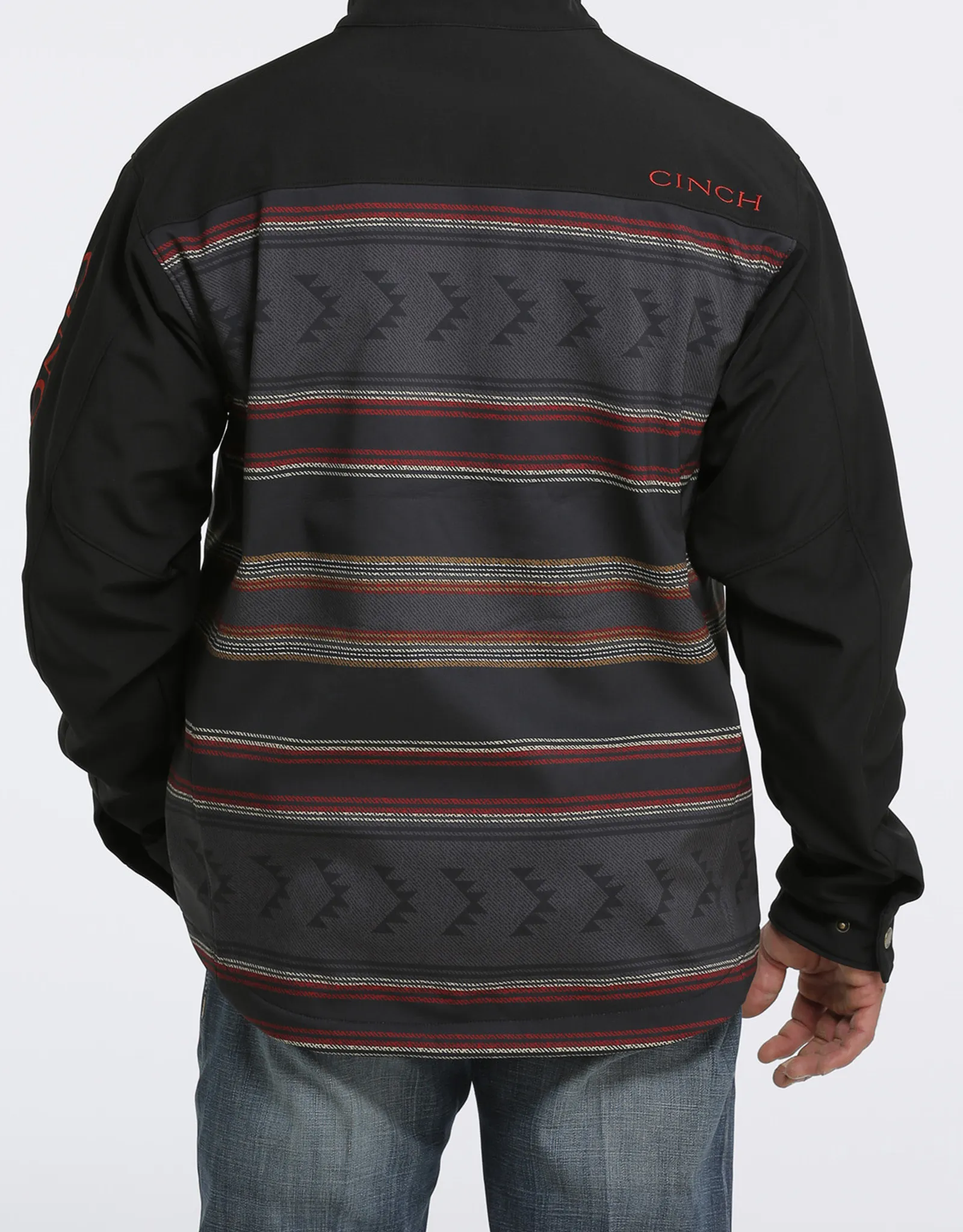 Mens Cinch Concealed Carry Black  Rust Aztec Body Bonded  Jacket