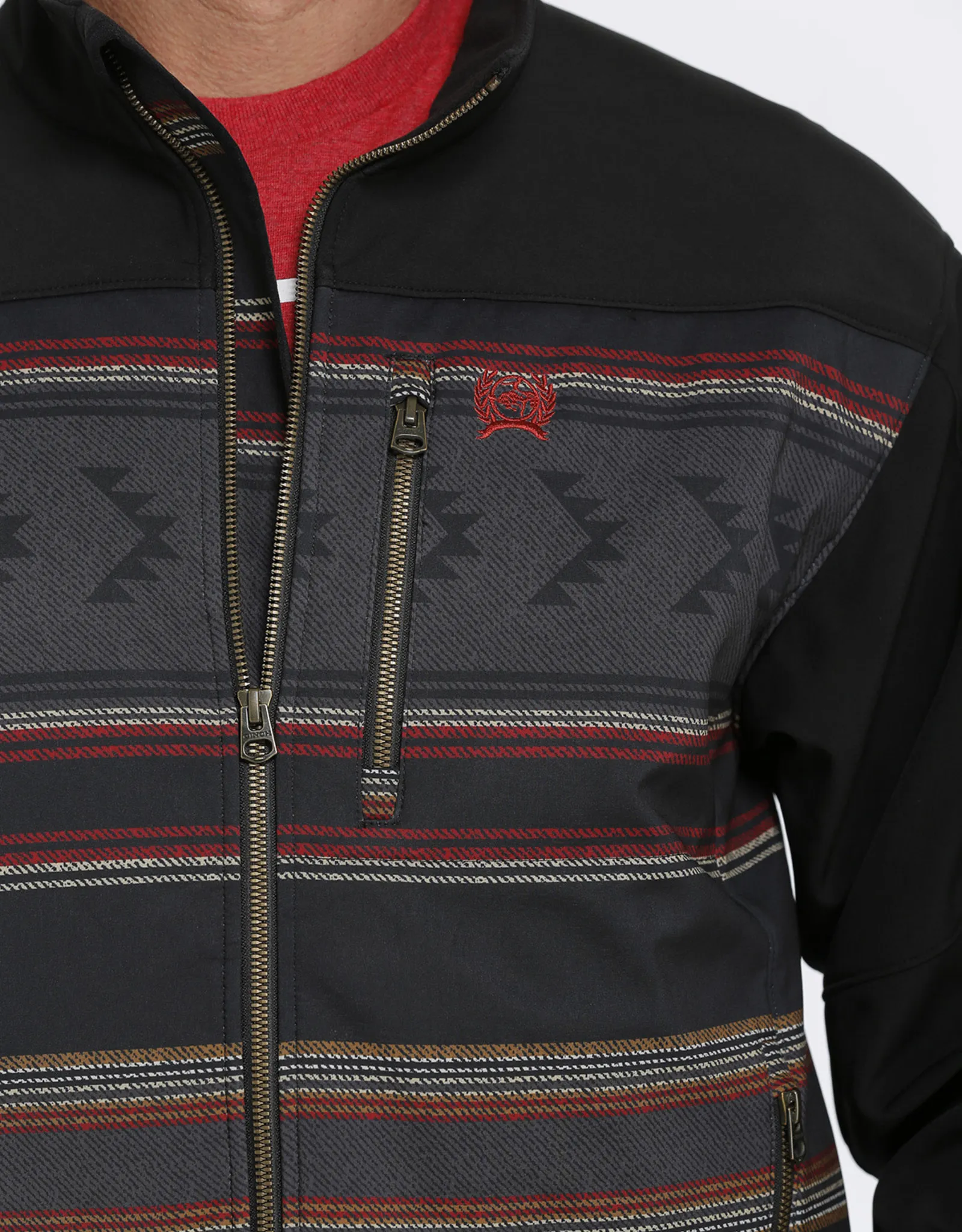 Mens Cinch Concealed Carry Black  Rust Aztec Body Bonded  Jacket