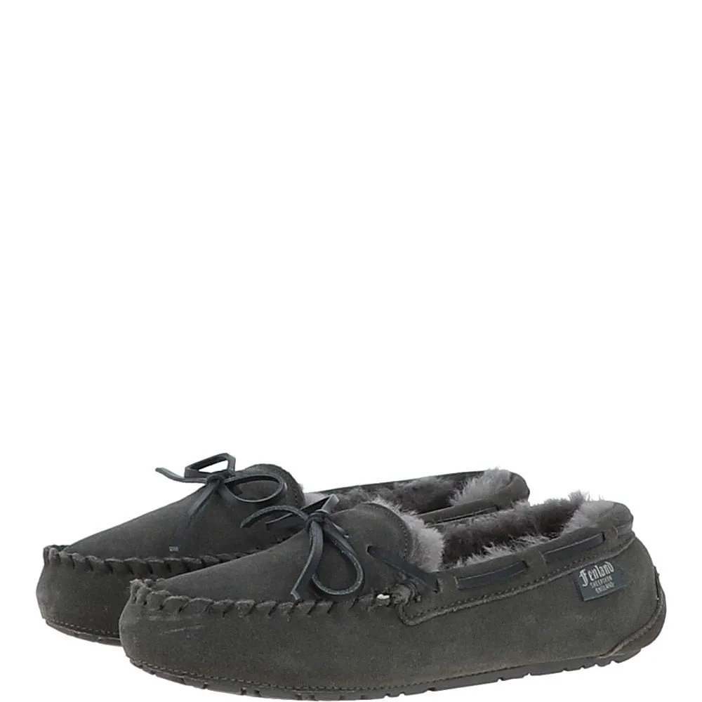 Men's Grey Sheepskin Moccasins - Maverick