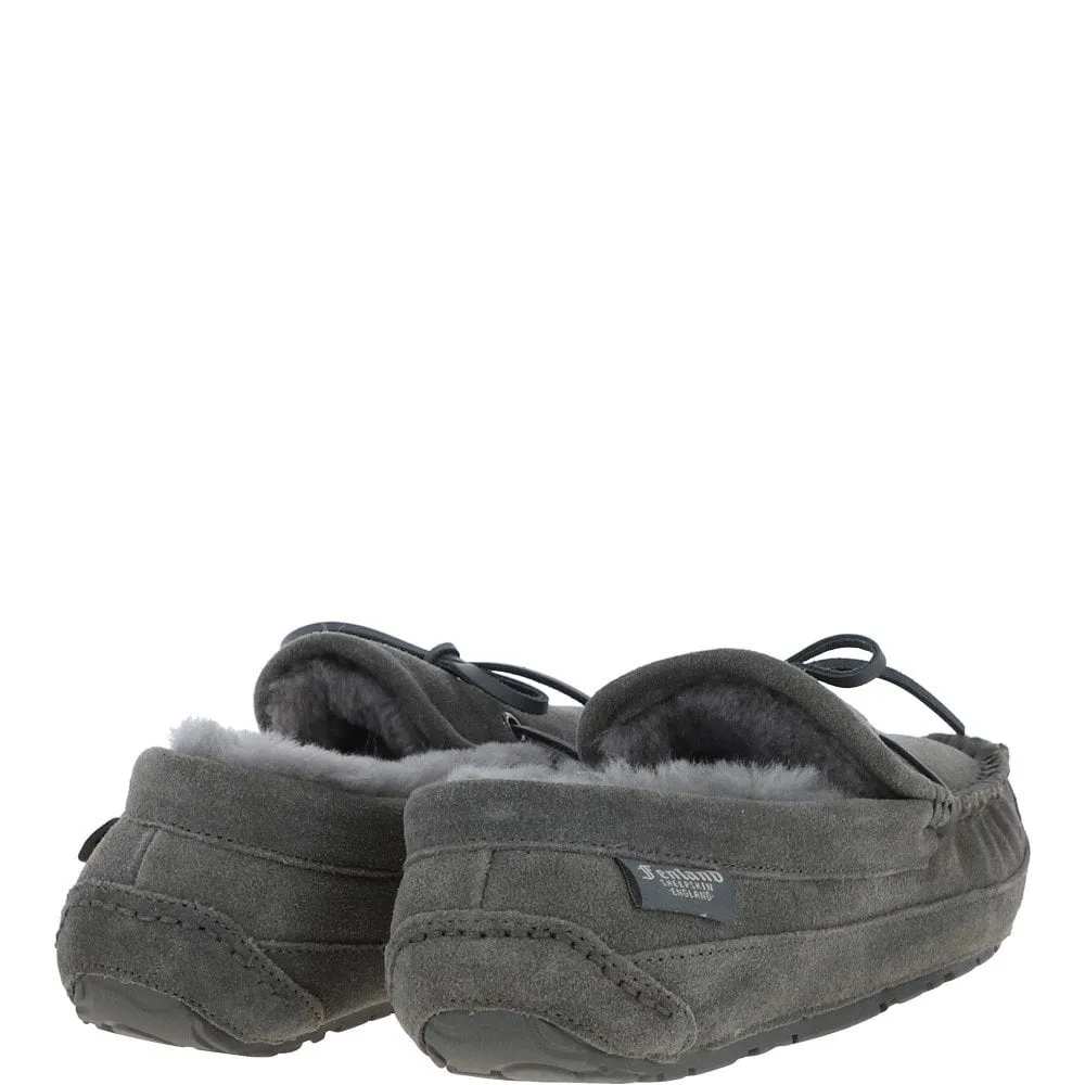 Men's Grey Sheepskin Moccasins - Maverick