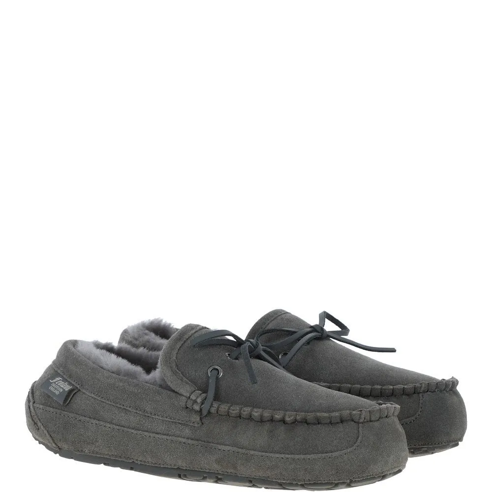 Men's Grey Sheepskin Moccasins - Maverick