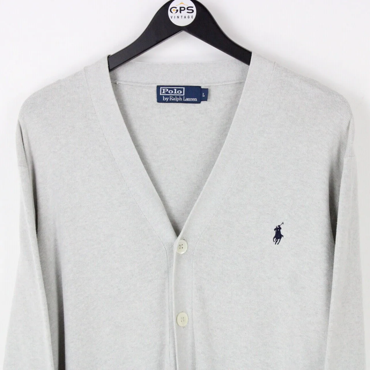 Mens RALPH LAUREN Knit Cardigan Grey | Large