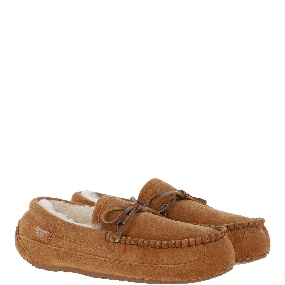 Men's Tan Sheepskin Moccasins - Maverick