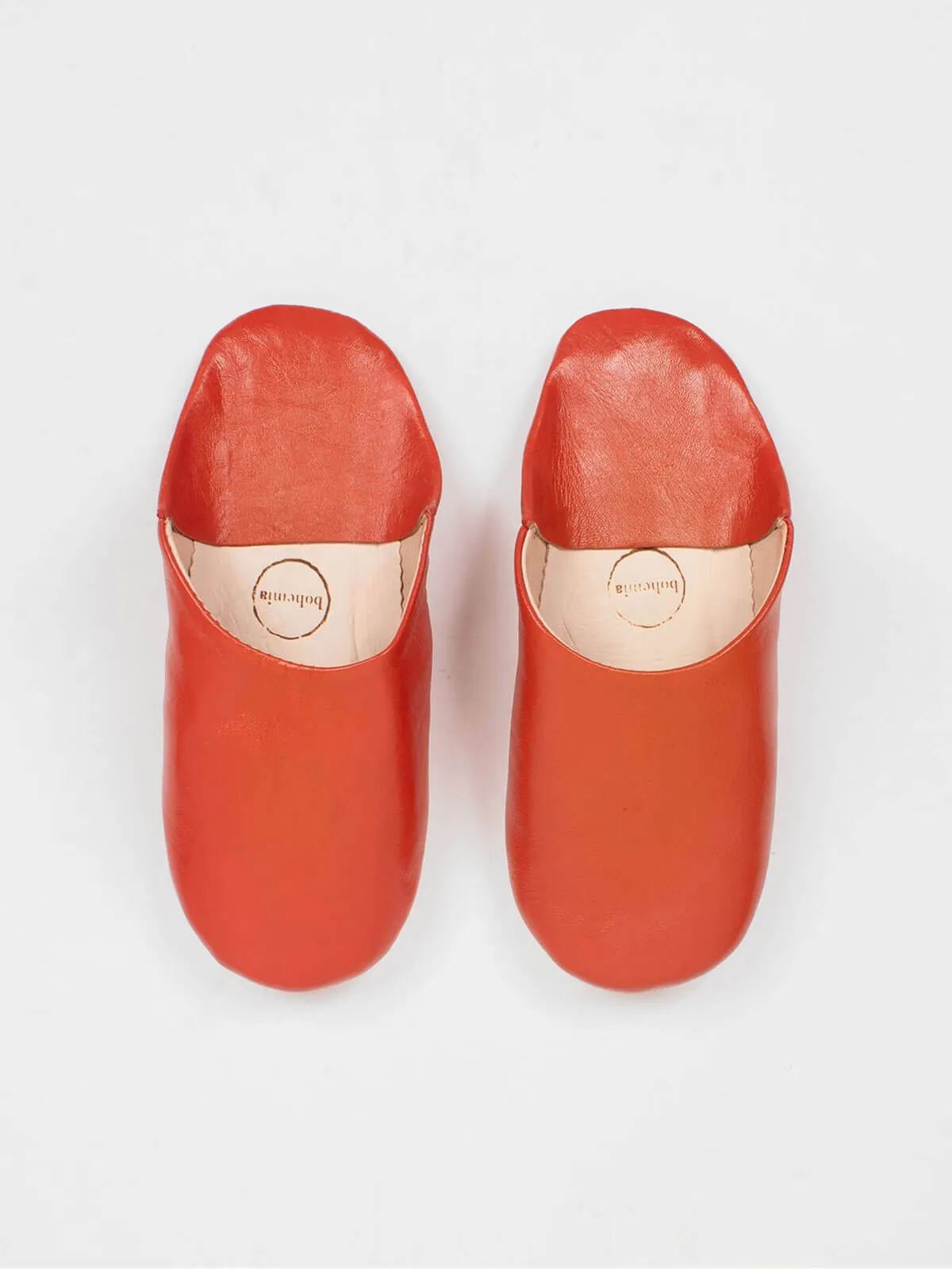 Moroccan Babouche Basic Slippers, Burnt Orange