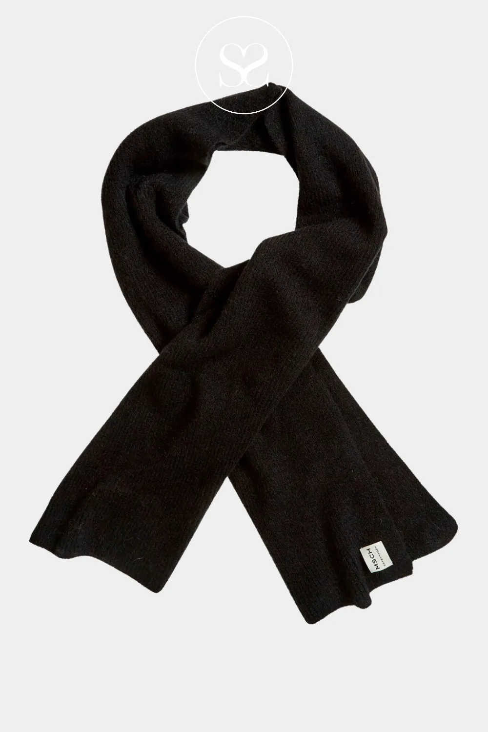 MOSS COPENHAGEN HOPE BLACK SCARF