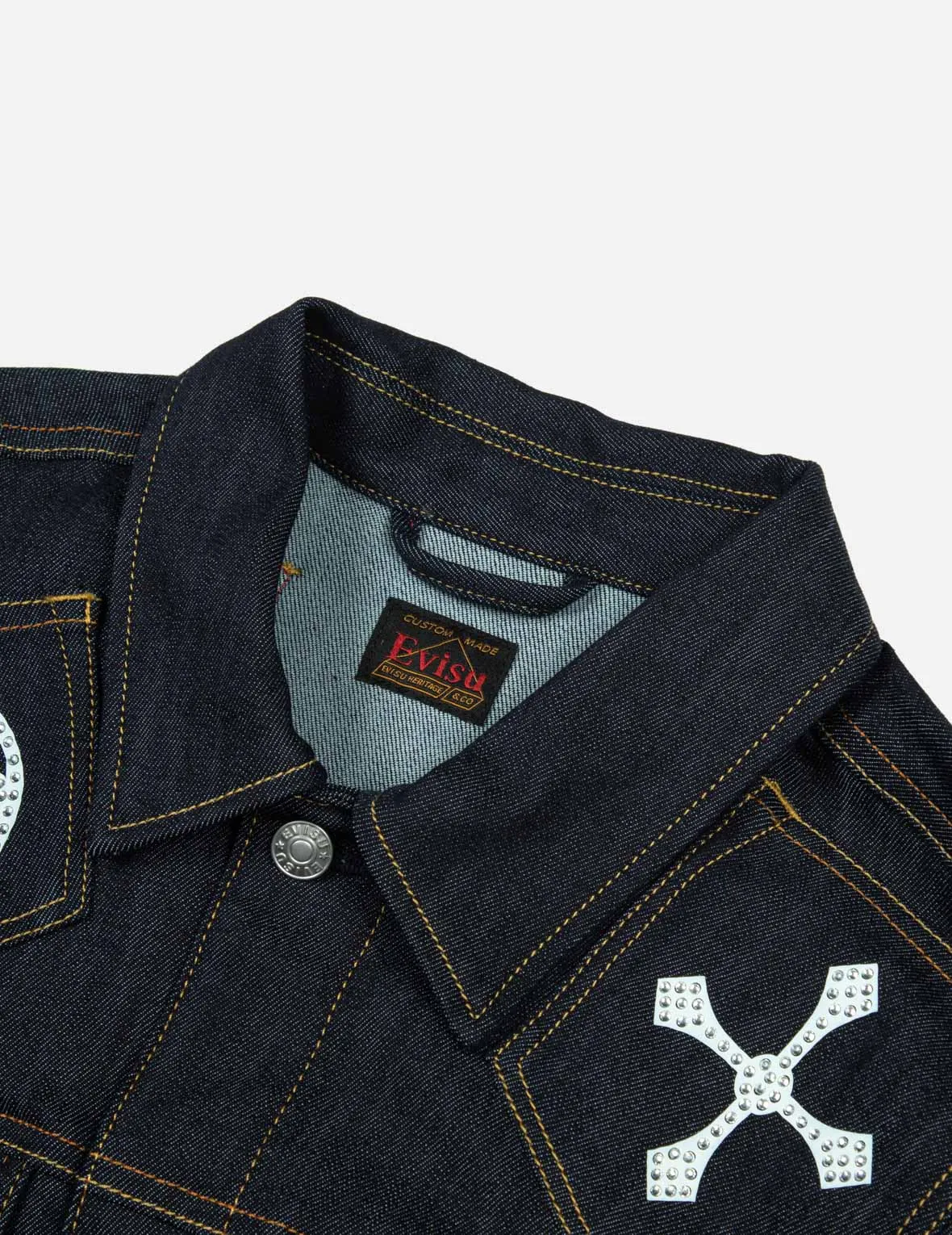 Multi Pocket with Rhinestone Relax Fit Denim Jacket