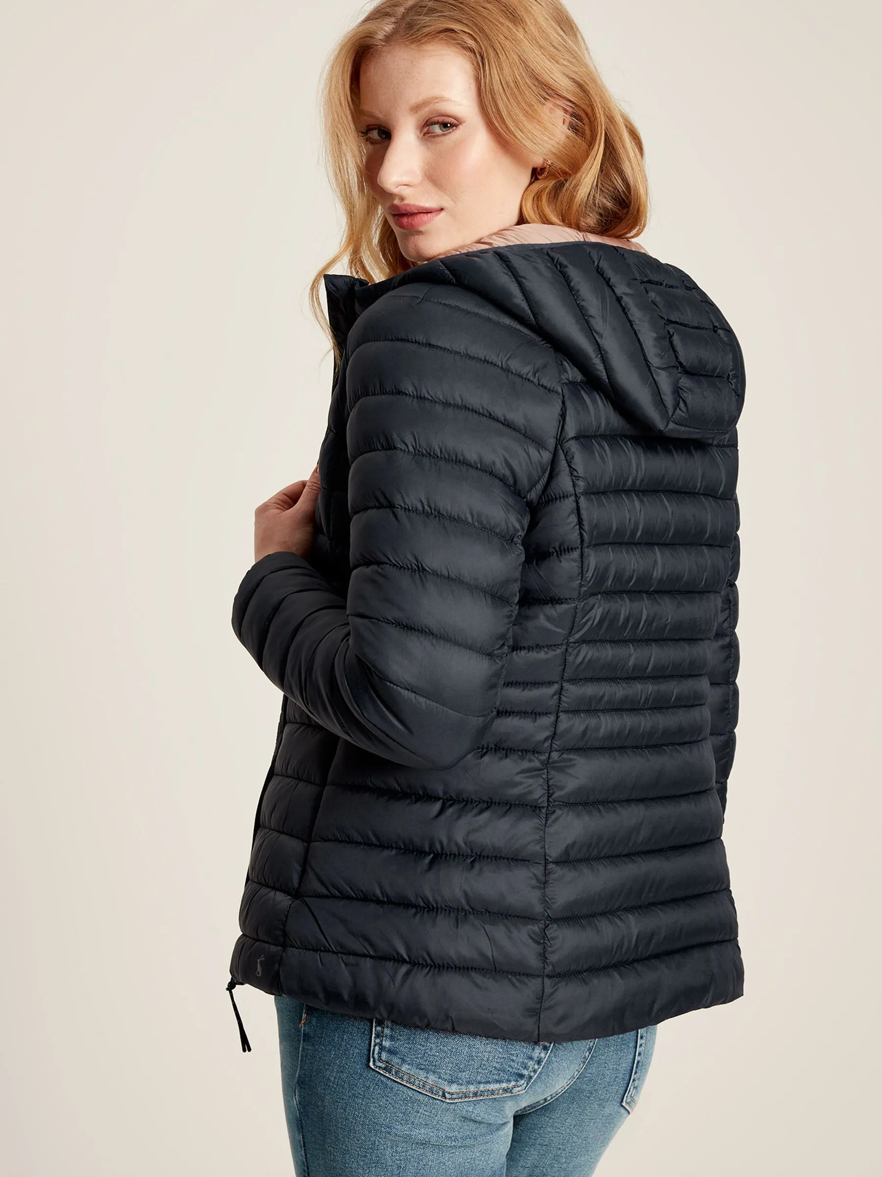 Navy Showerproof Packable Padded Coat