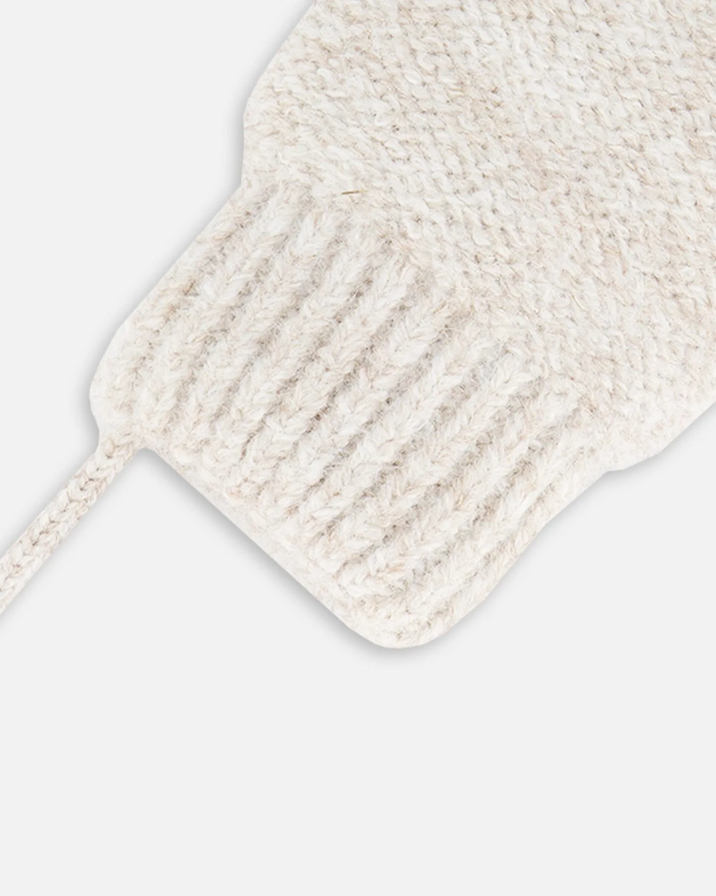 Newborn Knit Mittens No Thumbs Off White