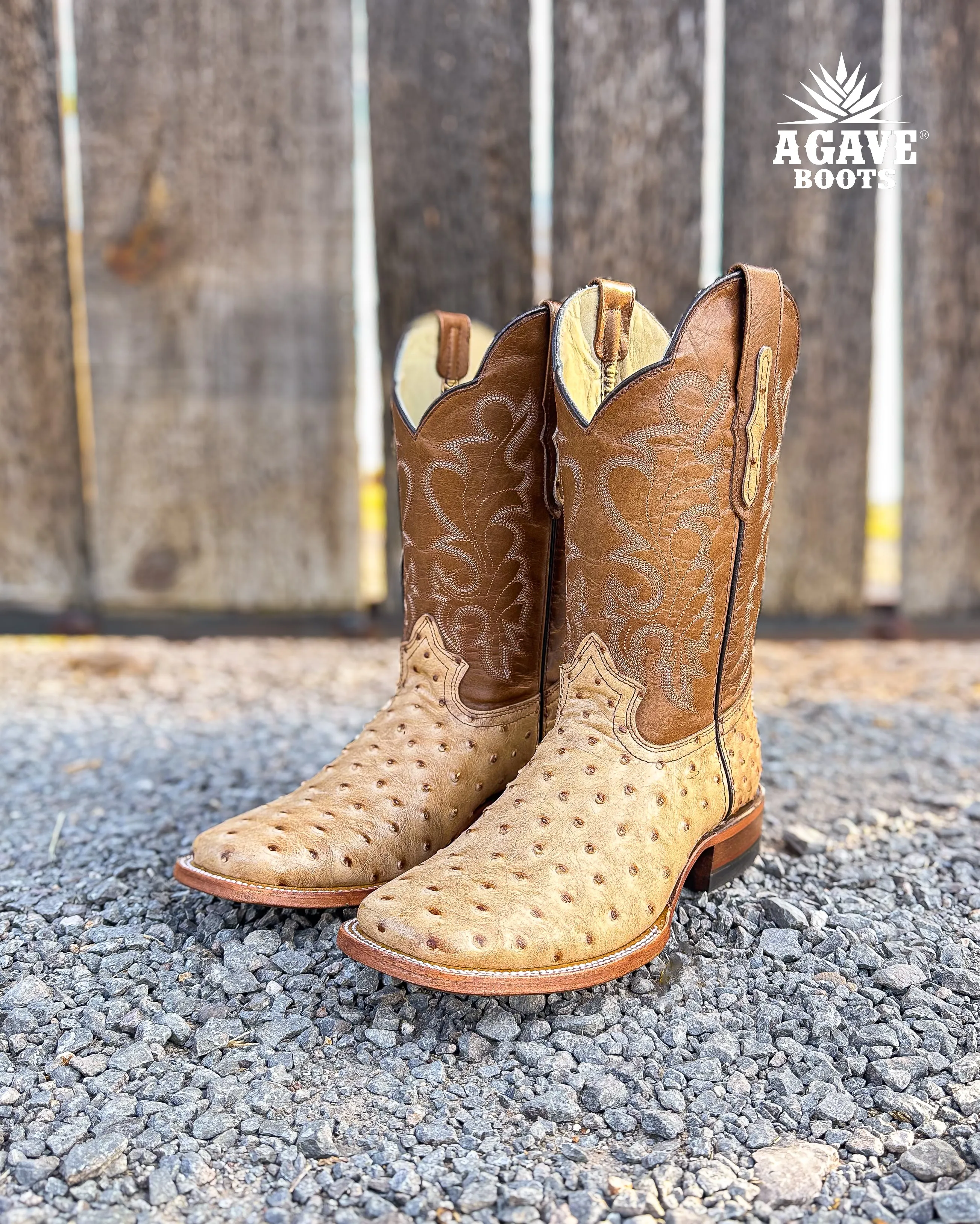 ORIX TAN OSTRICH | MEN SQUARE TOE WESTERN COWBOY BOOTS