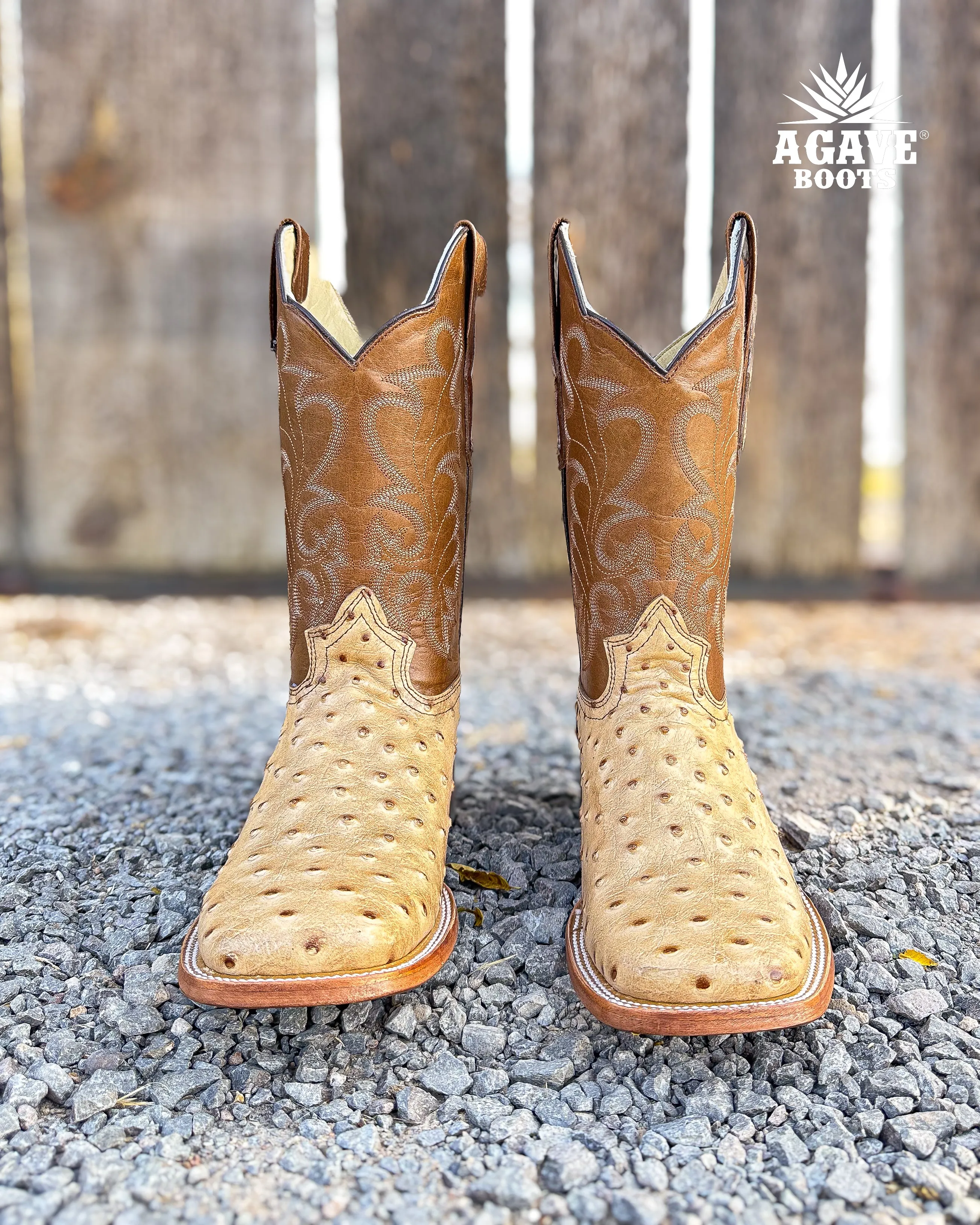 ORIX TAN OSTRICH | MEN SQUARE TOE WESTERN COWBOY BOOTS