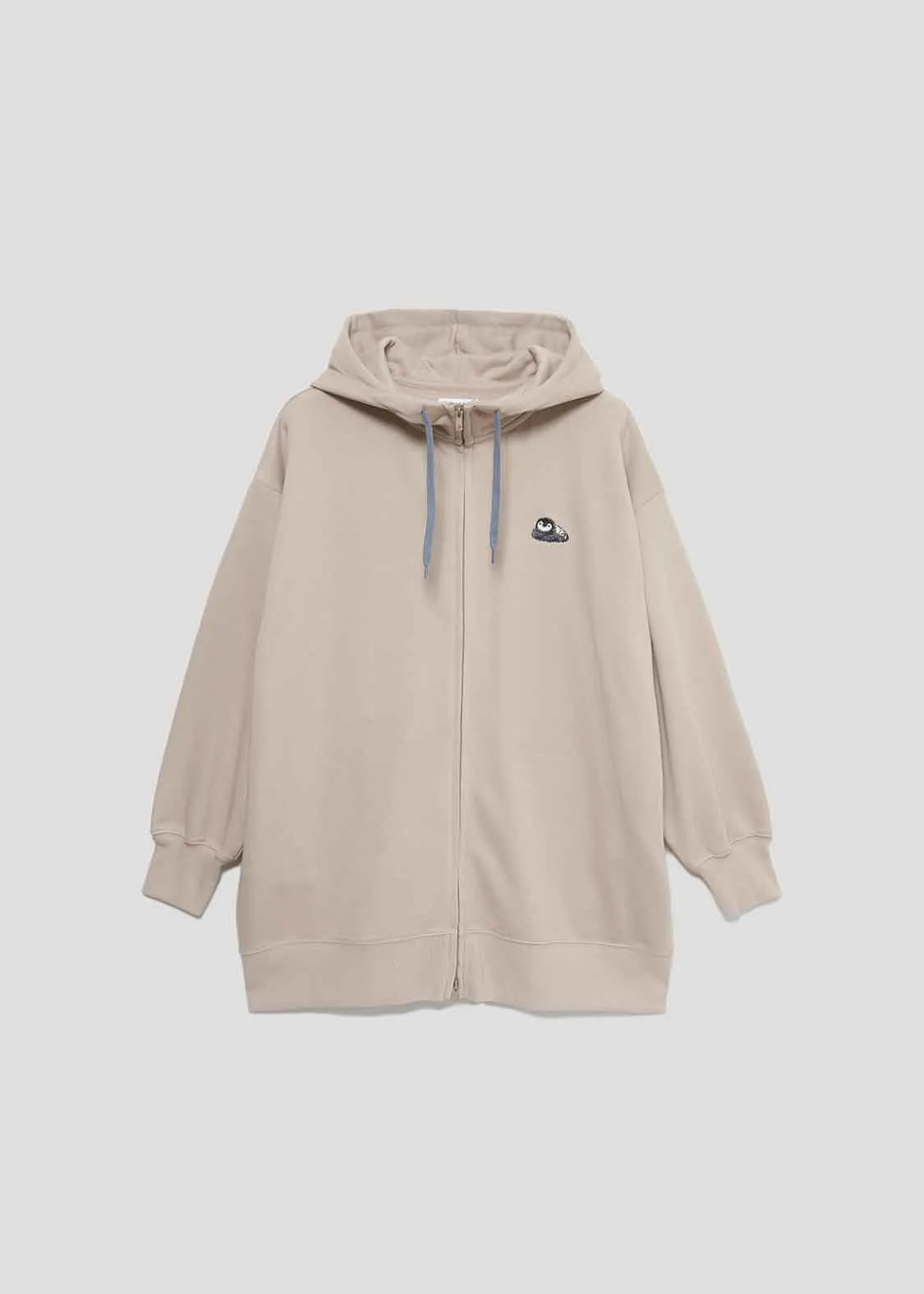 Over Size Long Sleeve Zip Parka (Fluffy Penguin)