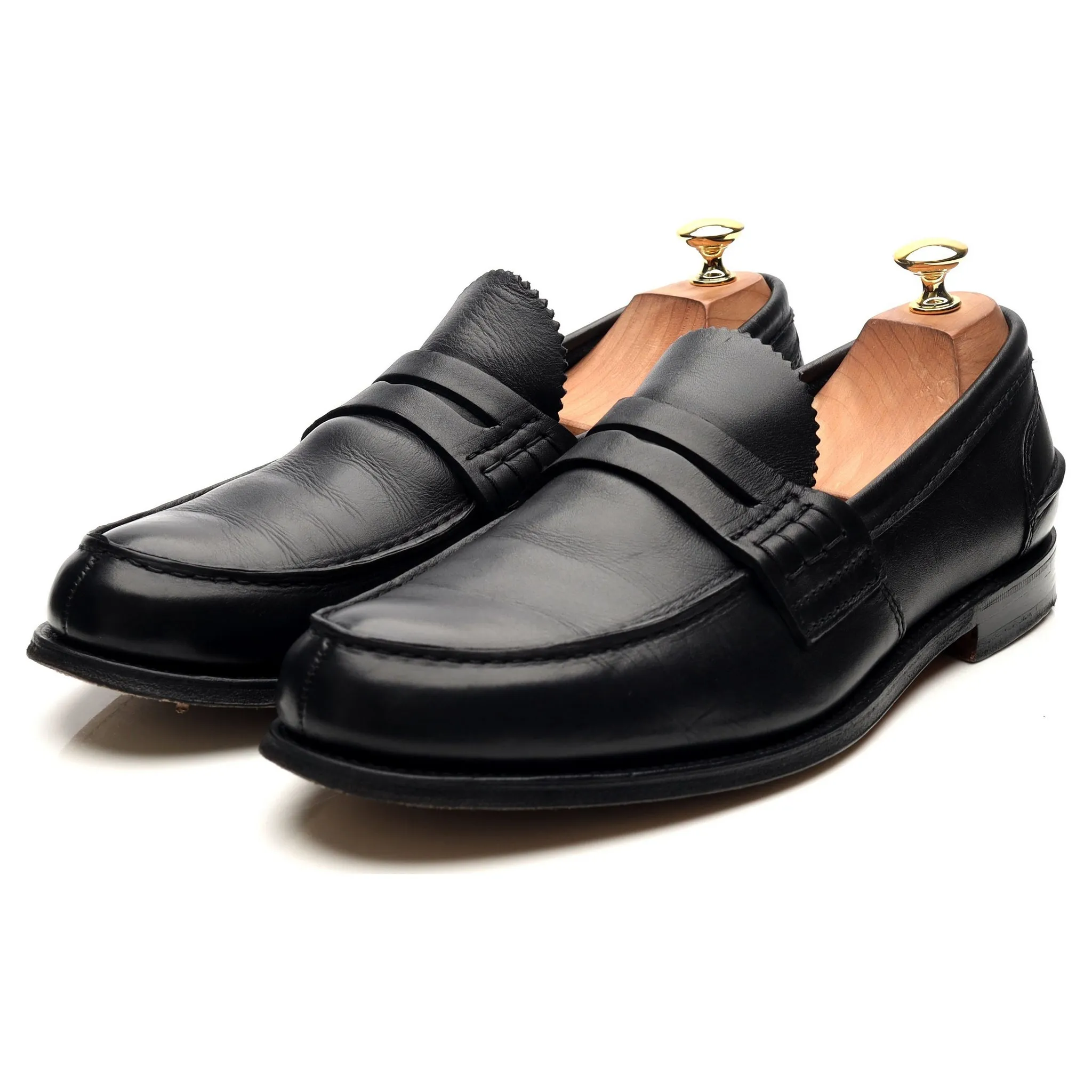 'Pembrey' Black Leather Loafers UK 10.5 G