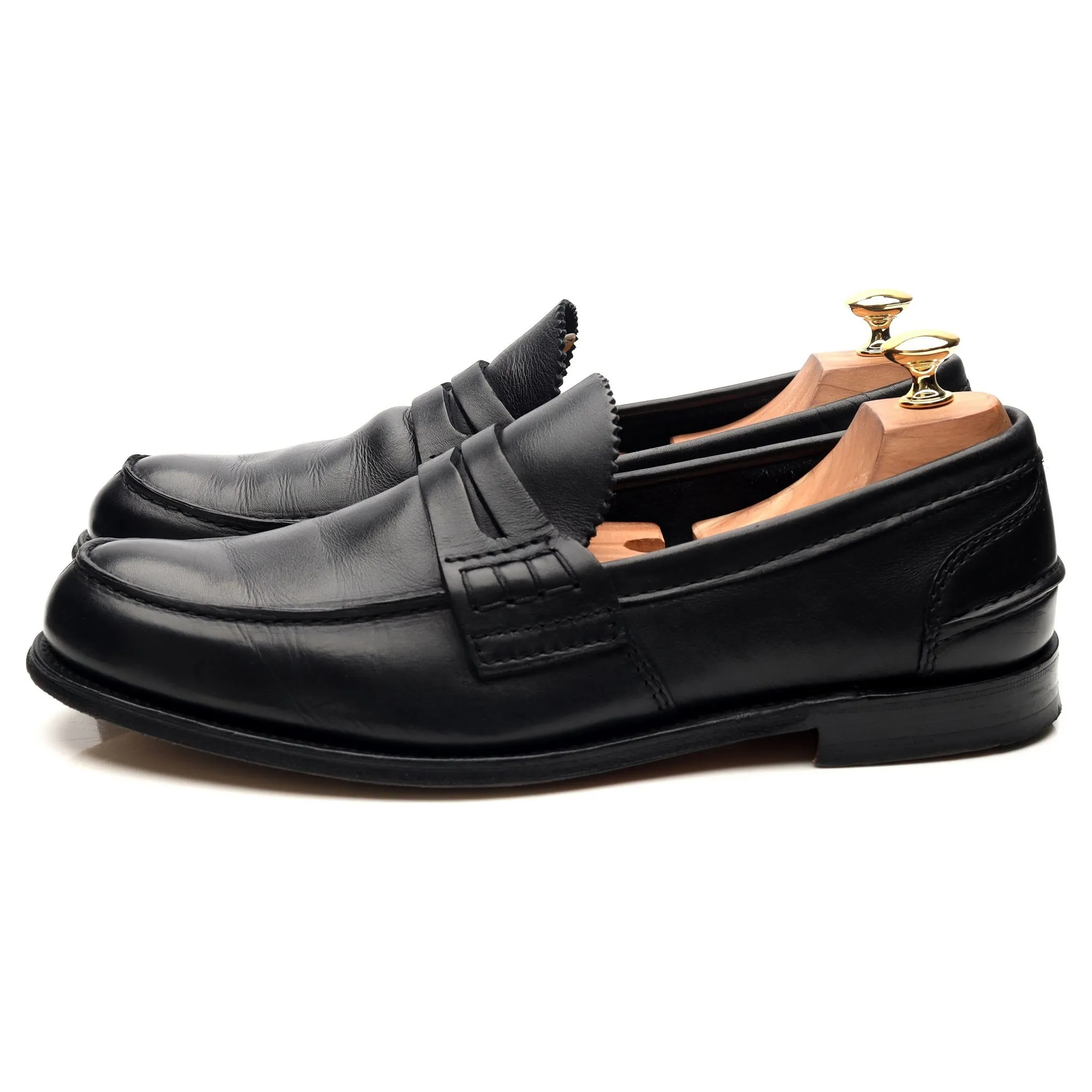 'Pembrey' Black Leather Loafers UK 10.5 G