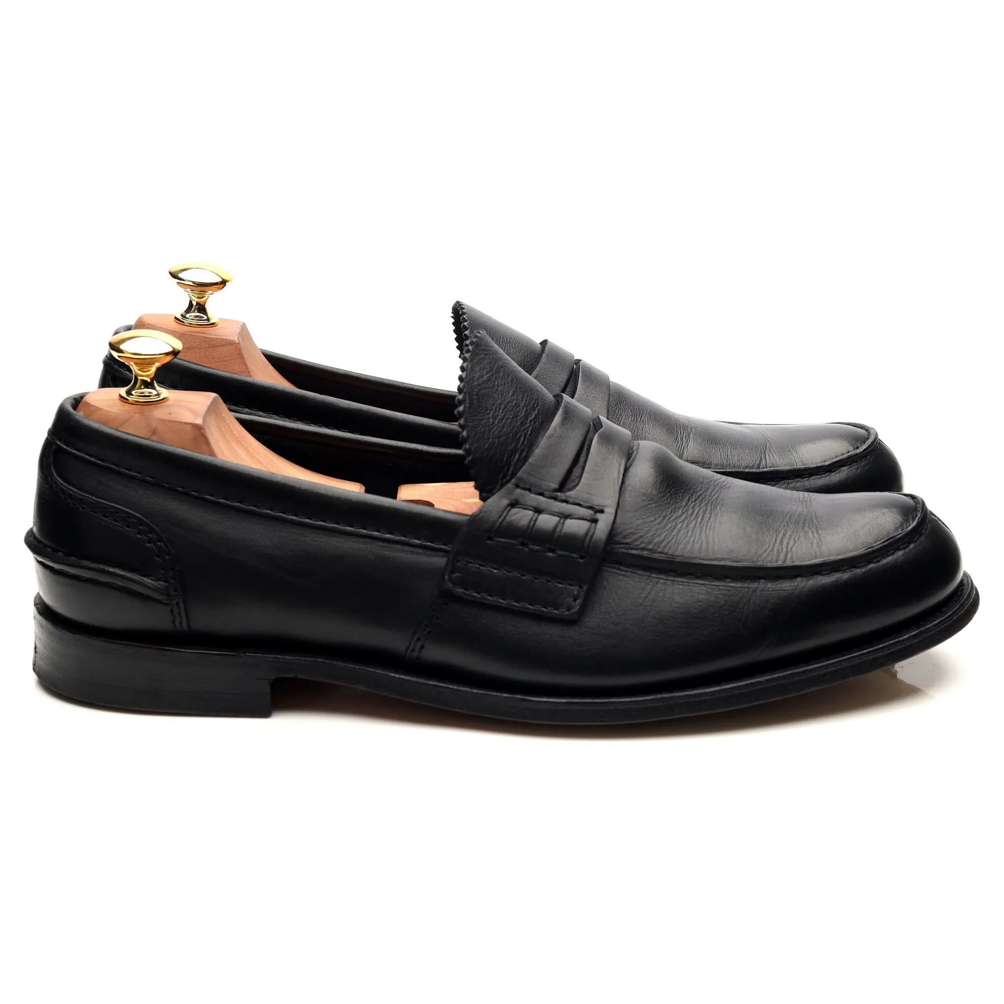 'Pembrey' Black Leather Loafers UK 10.5 G