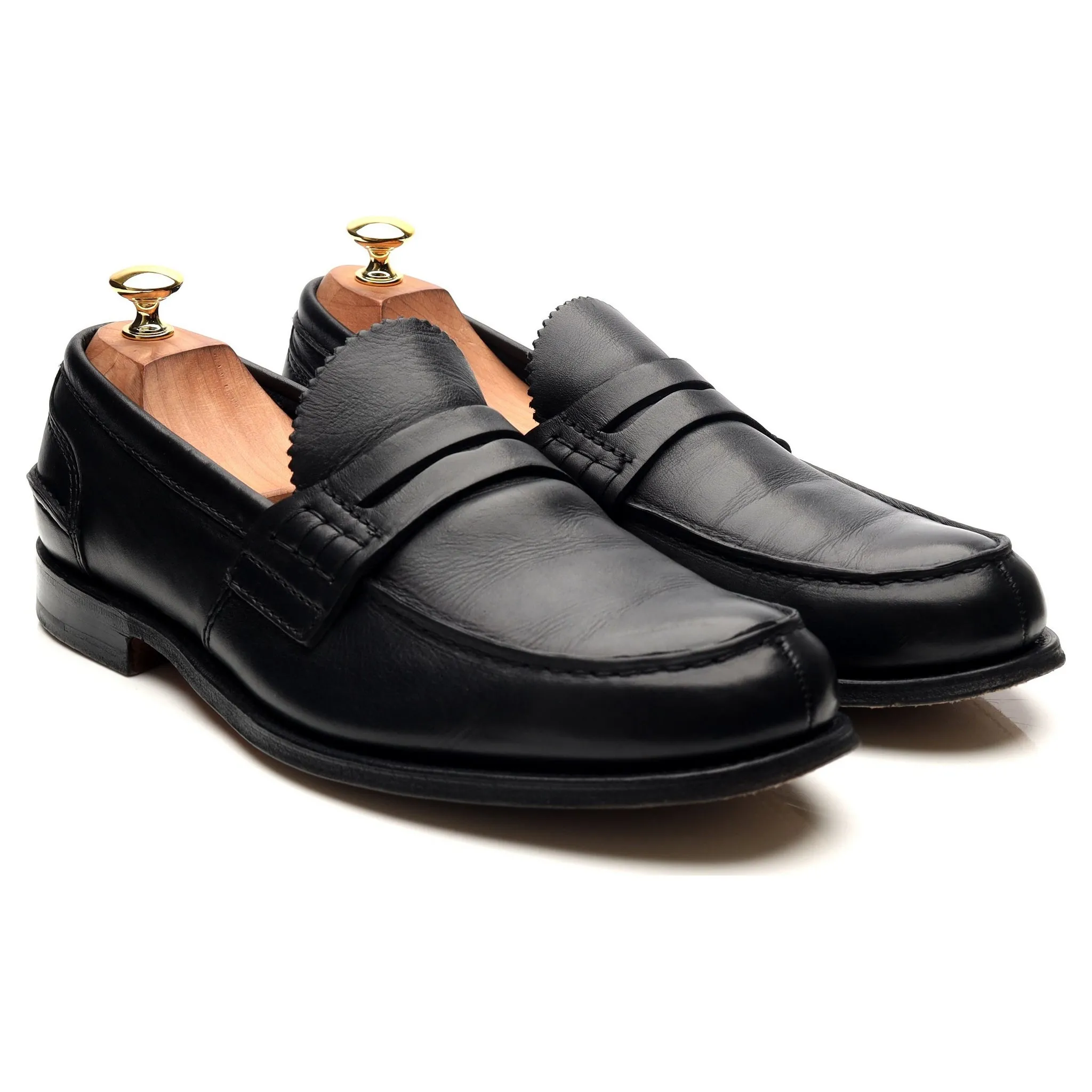 'Pembrey' Black Leather Loafers UK 10.5 G