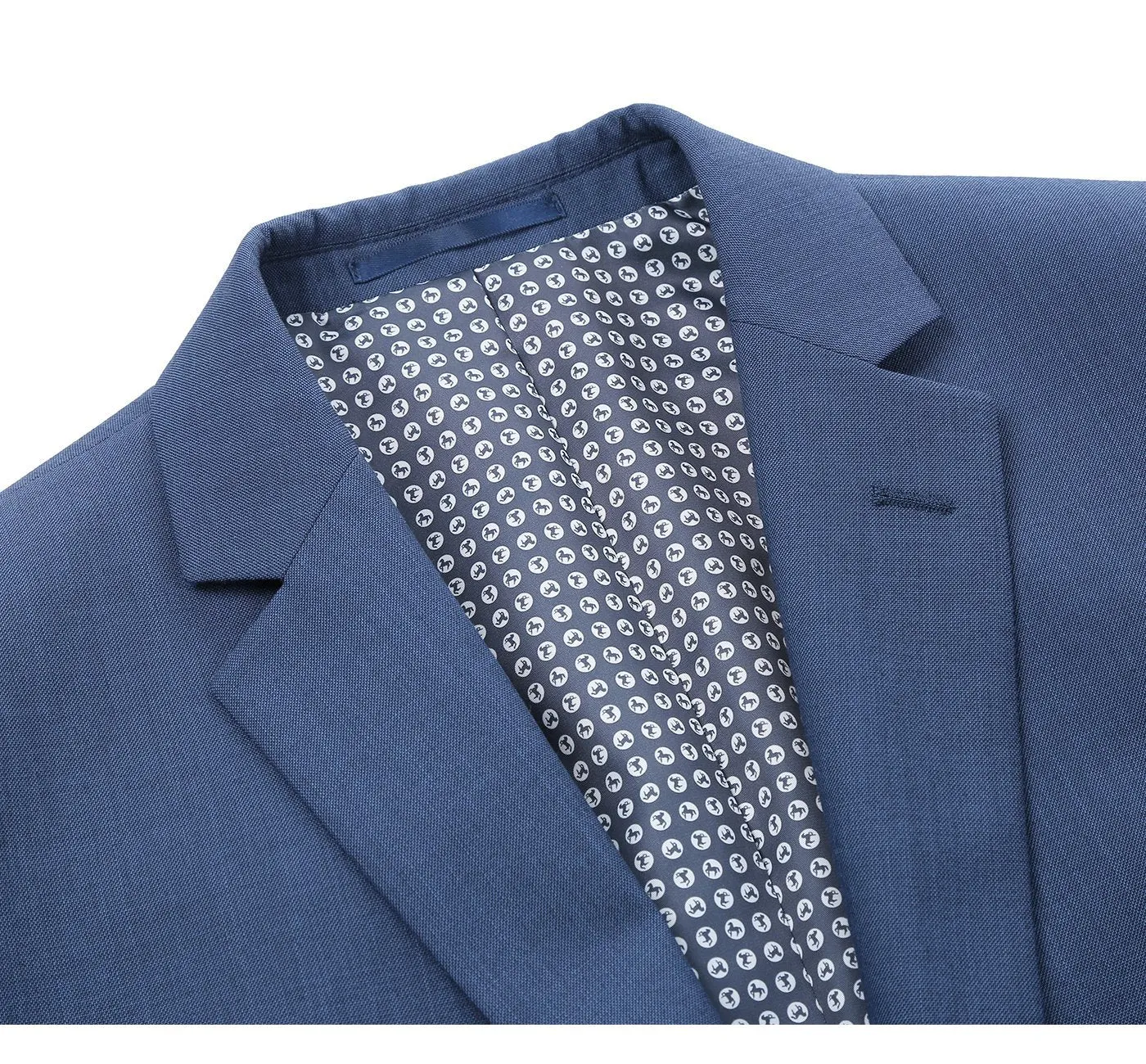 Performance 2-Button SLIM FIT Suit in Medium Blue Mélange (Short, Regular, and Long Available) by Renoir