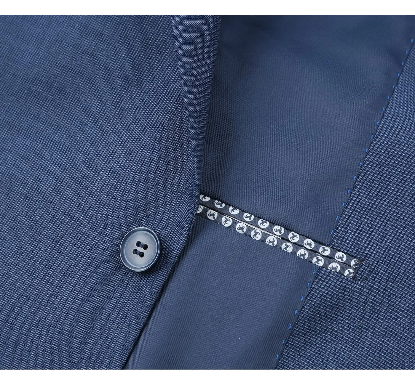 Performance 2-Button SLIM FIT Suit in Medium Blue Mélange (Short, Regular, and Long Available) by Renoir