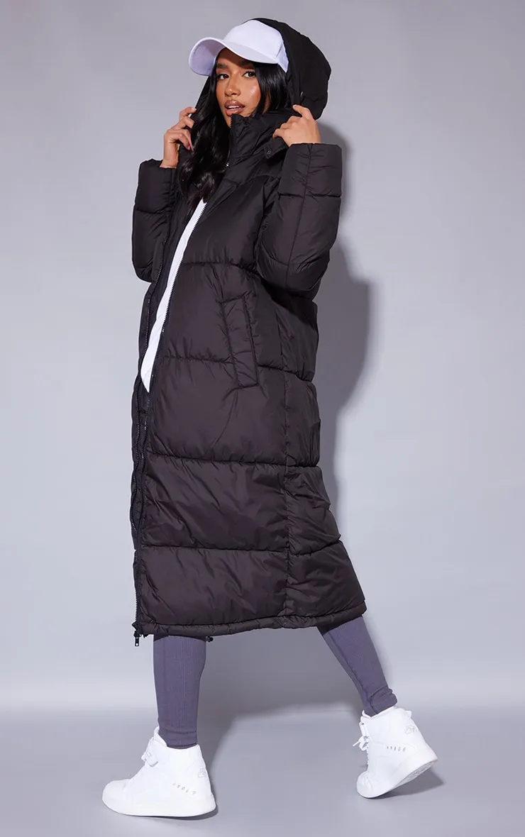 Petite Black Maxi Puffer Coat