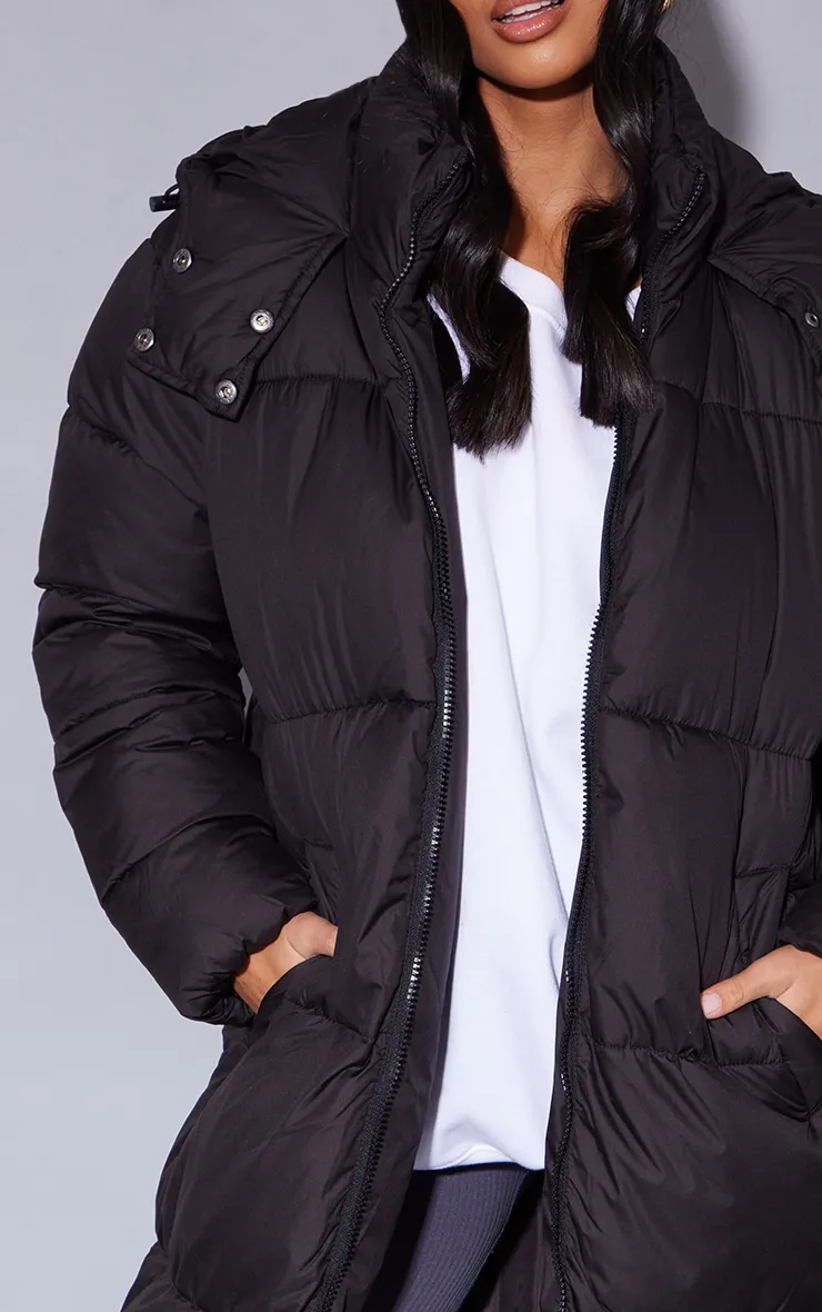 Petite Black Maxi Puffer Coat