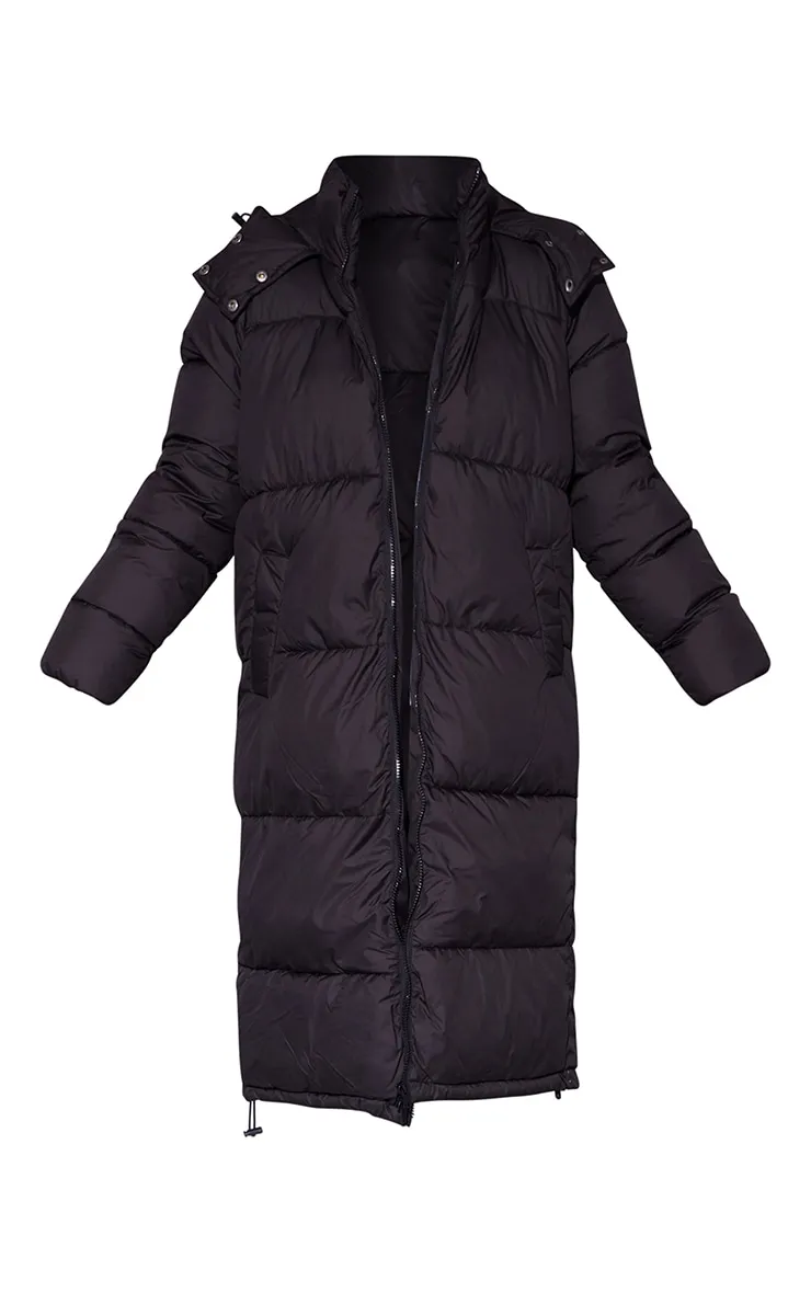 Petite Black Maxi Puffer Coat