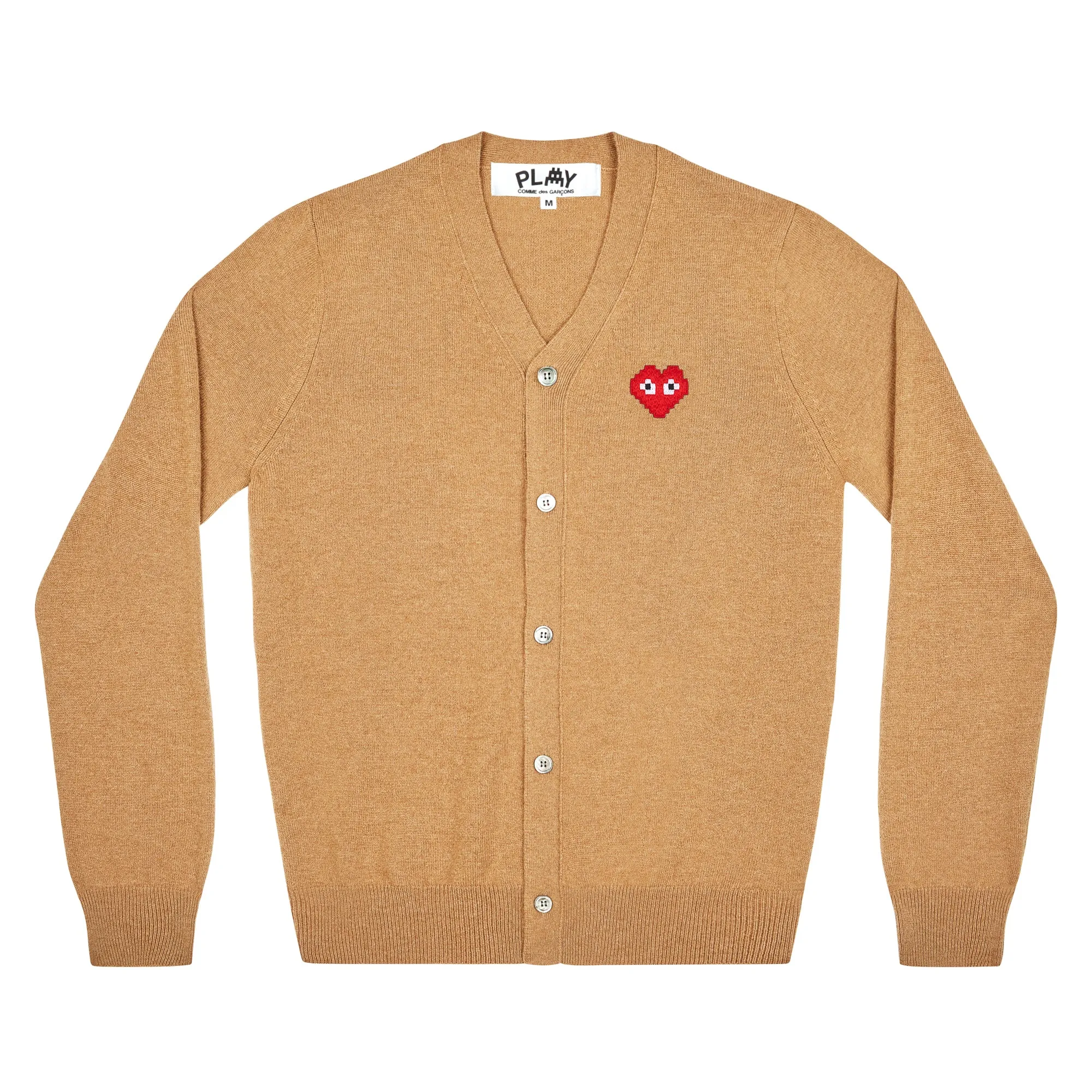 Play Comme des Garons x the Artist Invader Men's Cardigan (Camel)