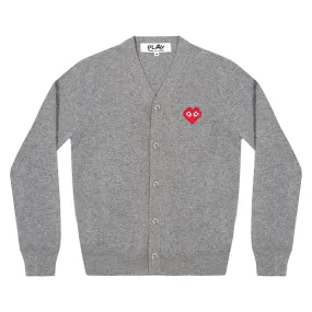 Play Comme des Garons x the Artist Invader Men's Cardigan (Top Grey)