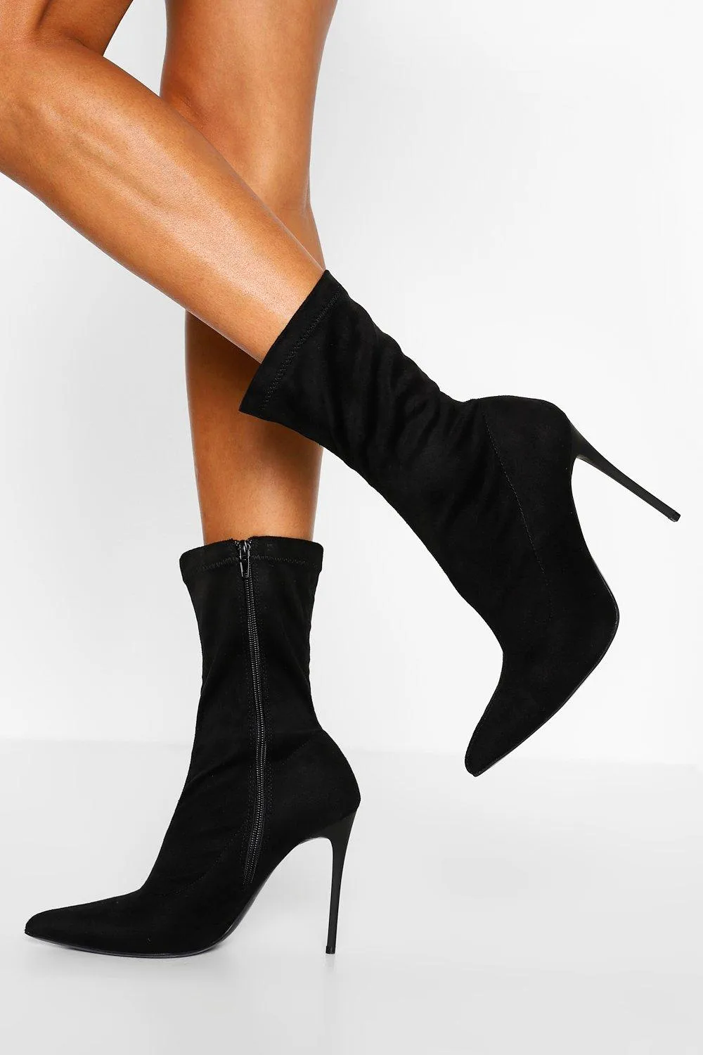 Pointed Toe Stiletto Sock Boots