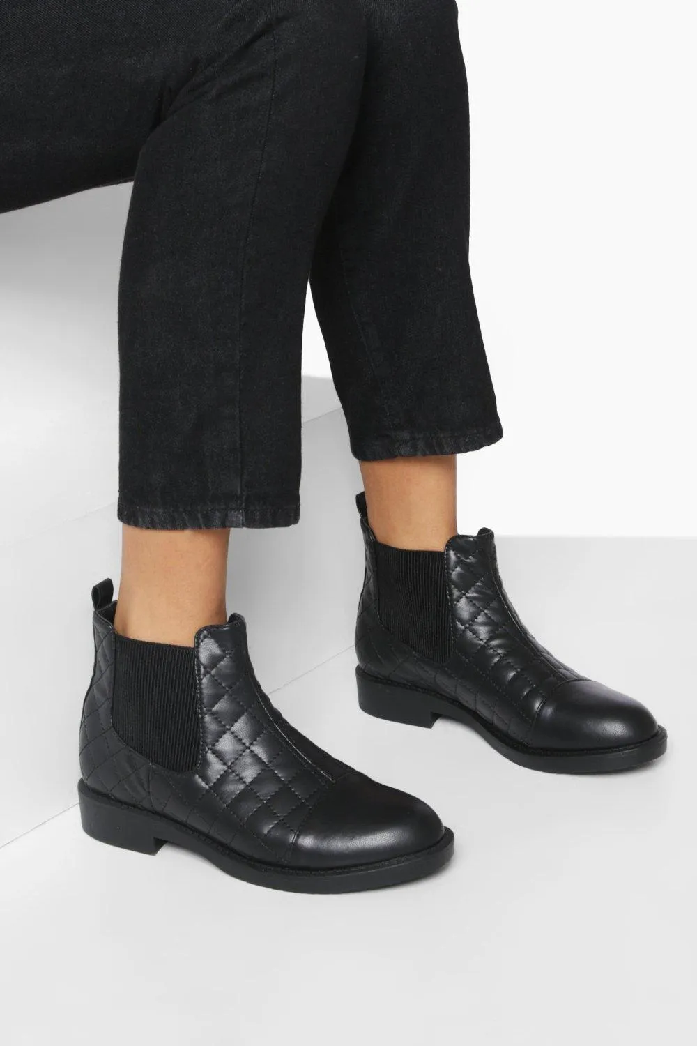 Quilted Chelsea Boots