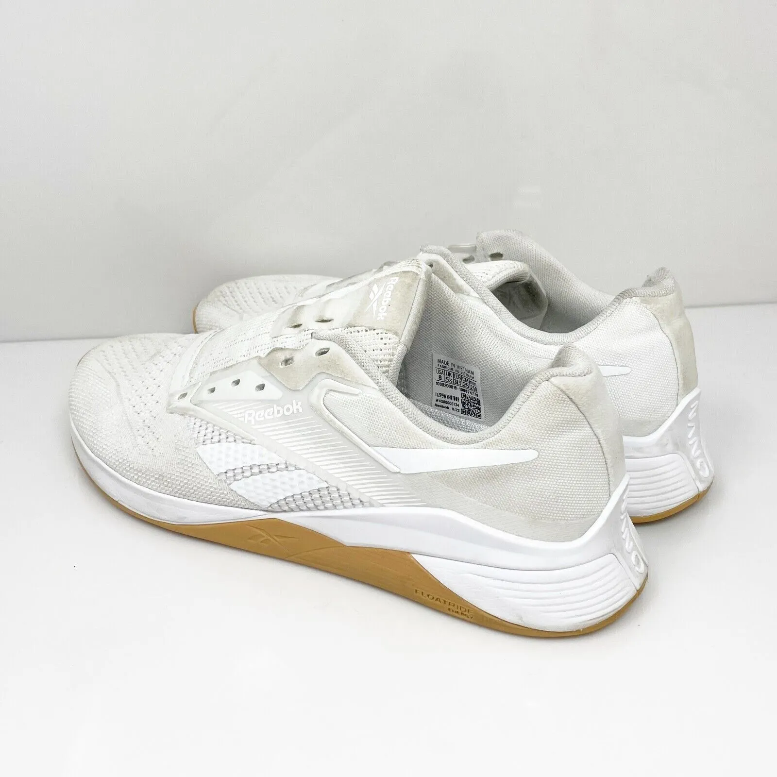 Reebok Womens Nano X4 100074779 White Running Shoes Sneakers Size 8