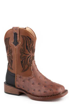 Roper Boys Dalton Tan Faux Leather Cowboy Boots