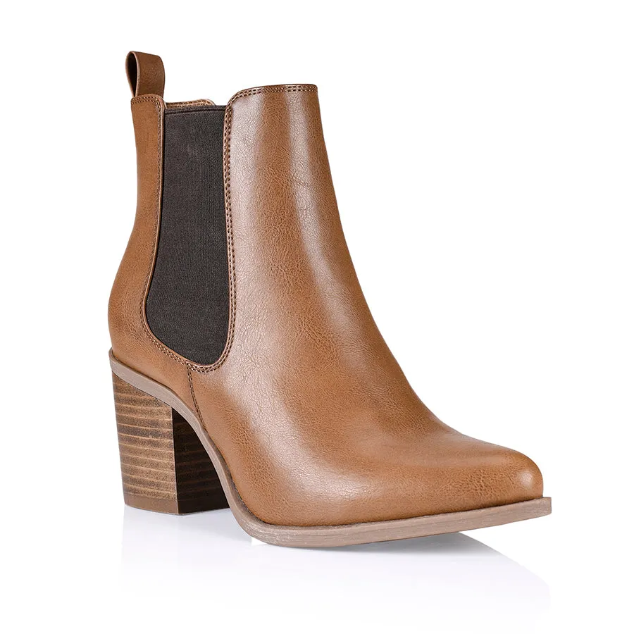 Samantha Chelsea Boots - Tan Softee