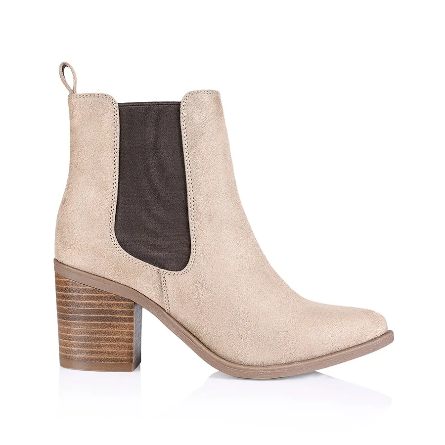 Samantha Chelsea Boots - Taupe Micro