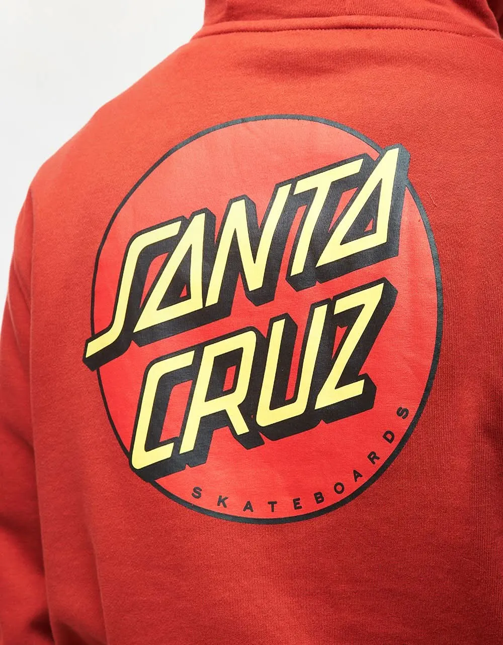 Santa Cruz Classic Dot Chest Pullover Hoodie - Dark Rust