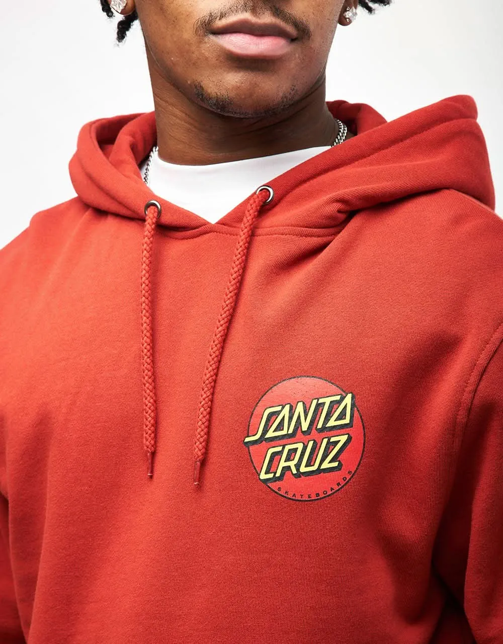 Santa Cruz Classic Dot Chest Pullover Hoodie - Dark Rust