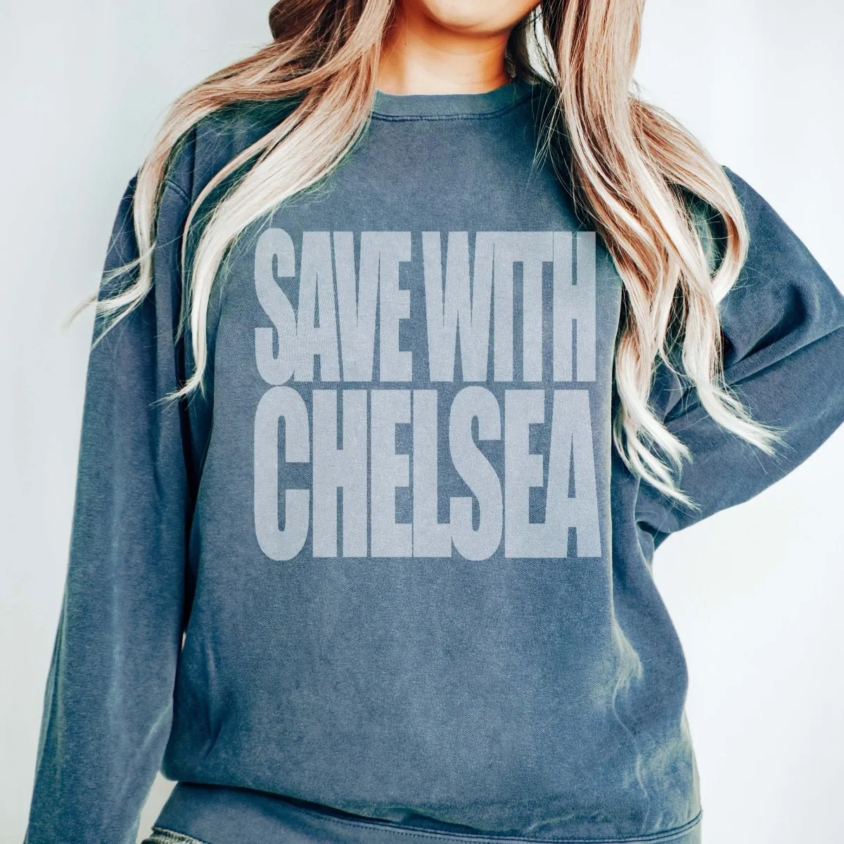 Save With Chelsea Beachy Comfort Color Sweatshirt