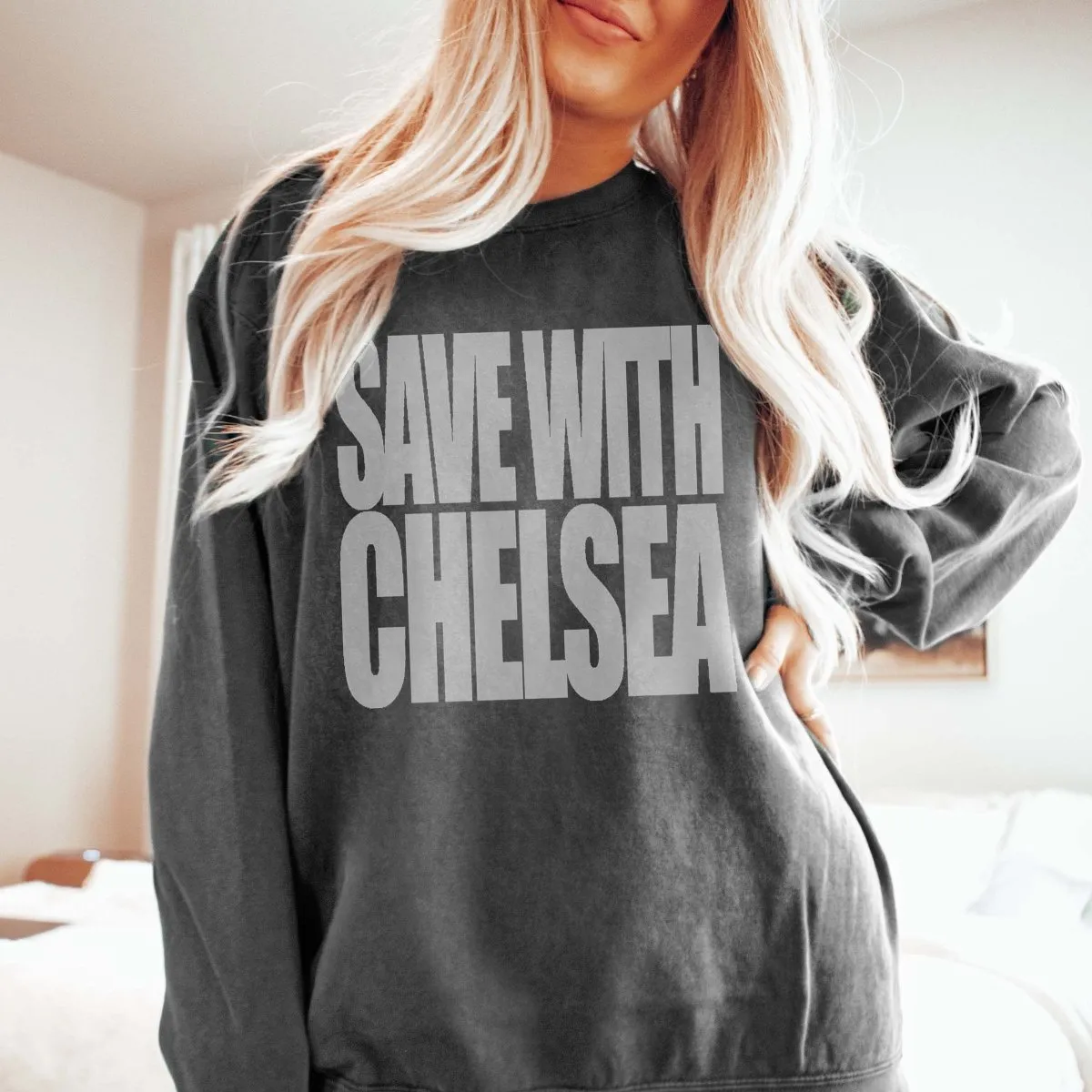 Save With Chelsea Beachy Comfort Color Sweatshirt