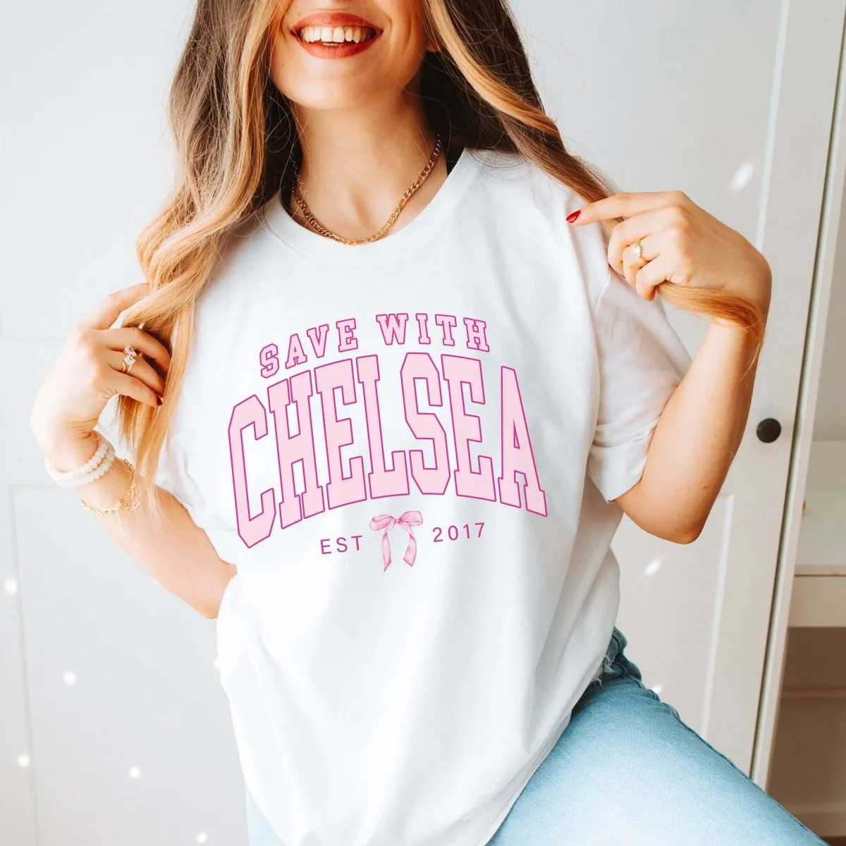 Save With Chelsea Bow Tee