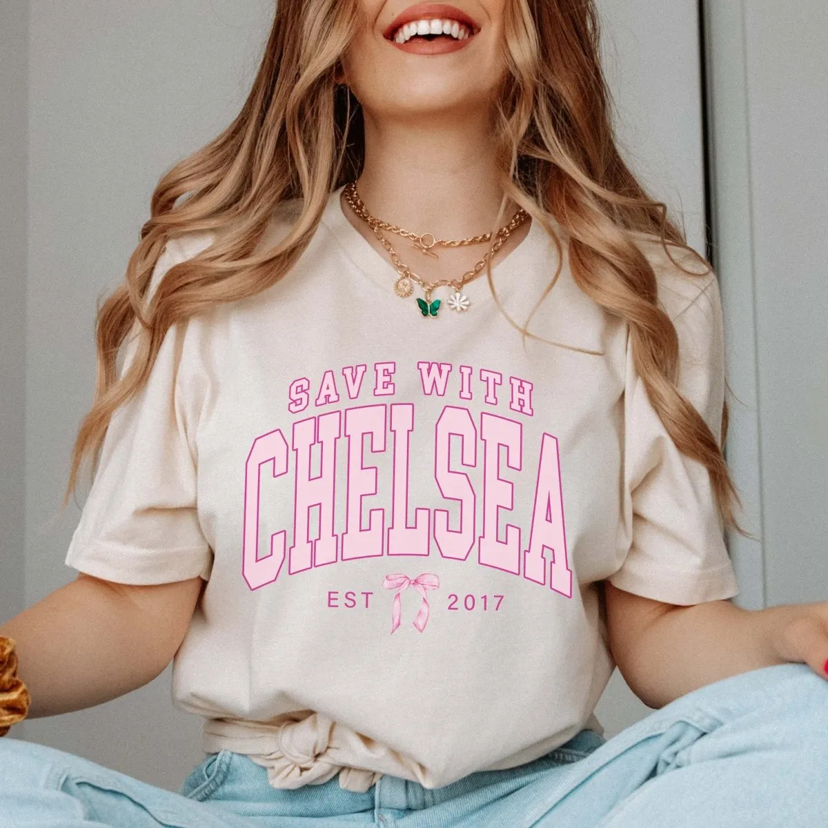 Save With Chelsea Bow Tee