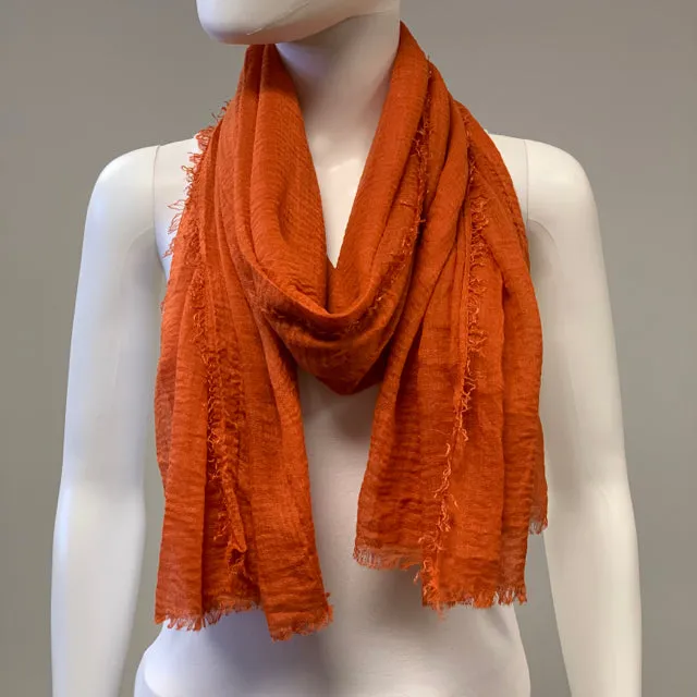 Scarf Cotton-Gauze Wrinkle