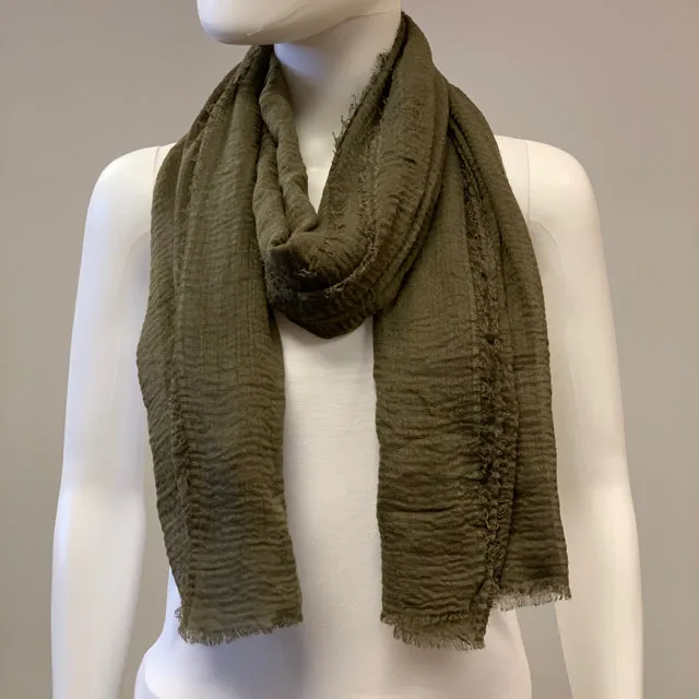 Scarf Cotton-Gauze Wrinkle