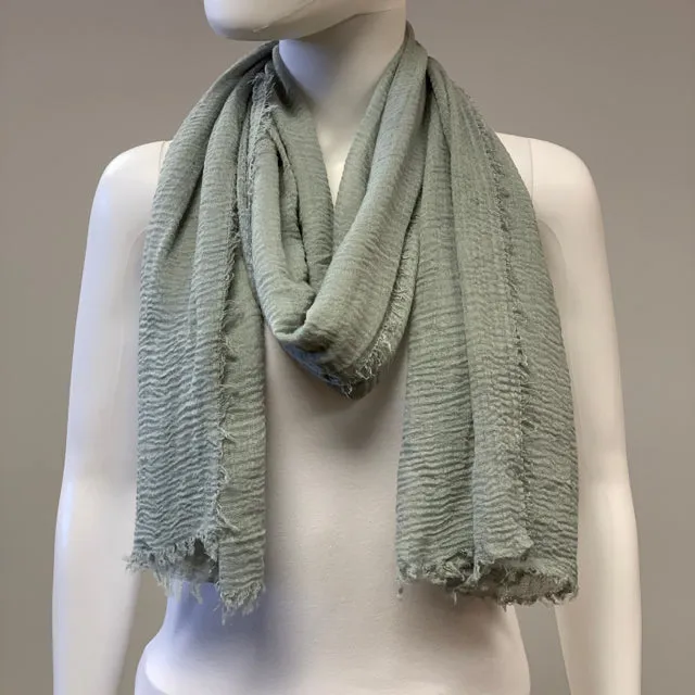 Scarf Cotton-Gauze Wrinkle