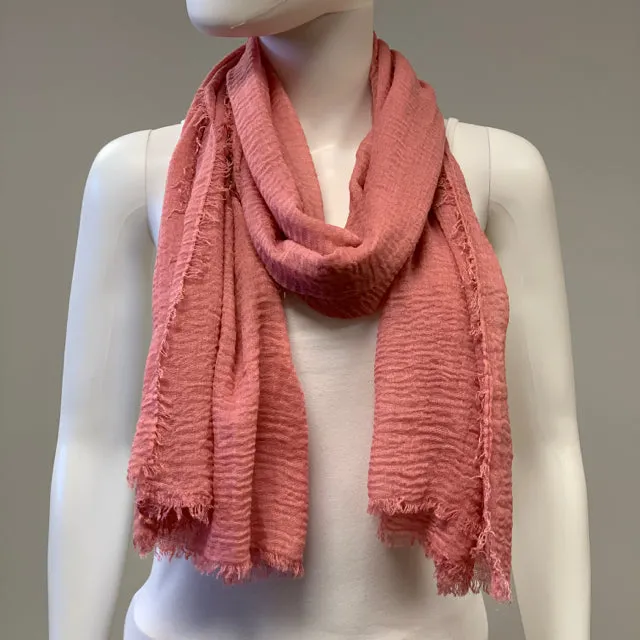 Scarf Cotton-Gauze Wrinkle