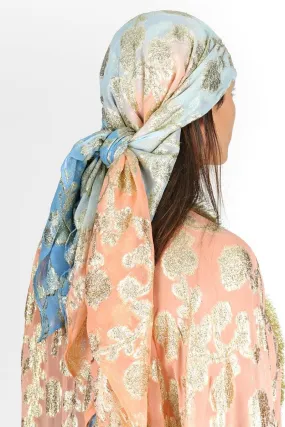 Scarf Myrtille in Ombre Peach & Blue