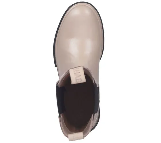 SHABBIES Amsterdam Scarpe Chelsea da Donna in Vera Pelle Stivaletti Slip-On 182020329 Beige