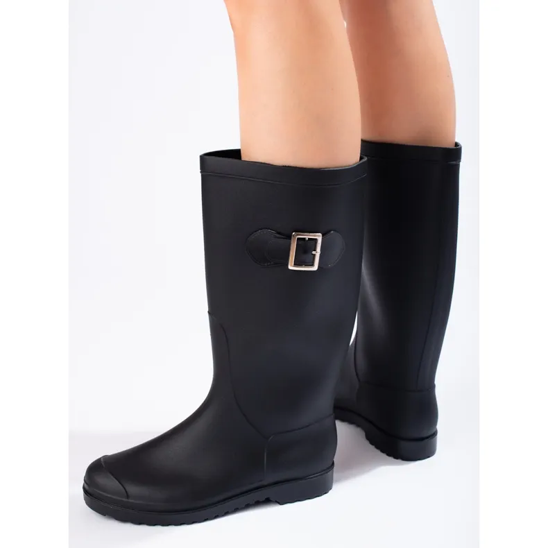 SHELOVET Matt Galoshes With Buckle black