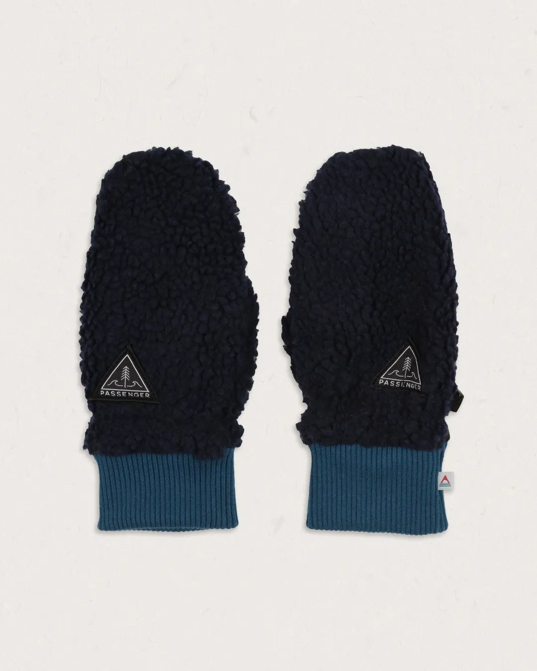 Snowfall Recycled Sherpa Mittens - Deep Navy