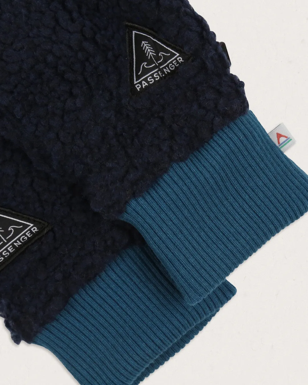 Snowfall Recycled Sherpa Mittens - Deep Navy