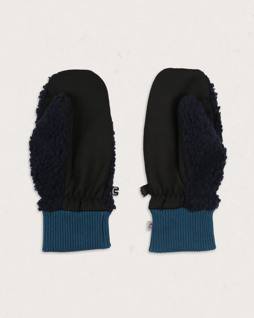 Snowfall Recycled Sherpa Mittens - Deep Navy